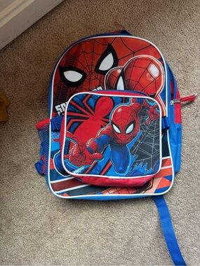 Spider-Man Kids Backpack & Lunchbox- Red & Blue